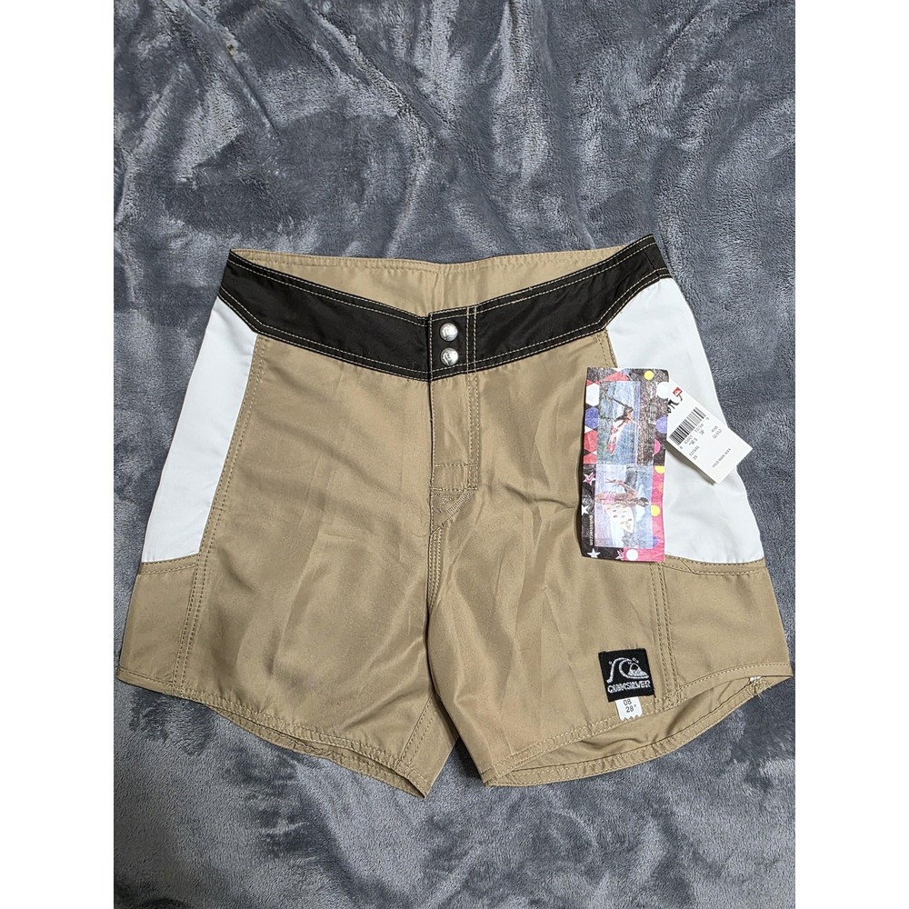 Quiksilver Board Shorts Mens 28 Beige Colorblock Surf Swim Trunks Quick Dry‎